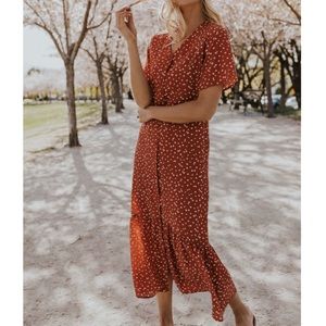 NWT Roolee Lettie Dot Midi Dress Size Medium, never worn , bought for a wedding.